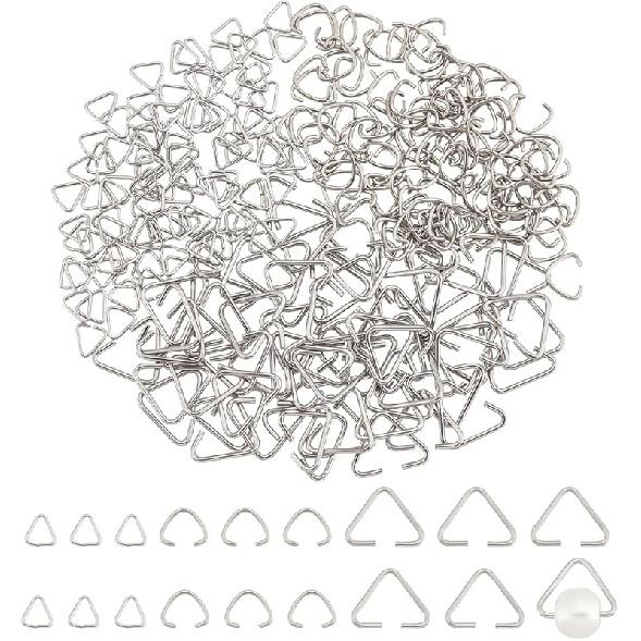 

UNICRAFTALE 2 Sizes 27/42mm About 60pcs Triangle Pinch Bail Stainless Steel Clasp Pinch Clips Bail Bead Hook Beading Clasp Clips for Beads for 27-42mm
