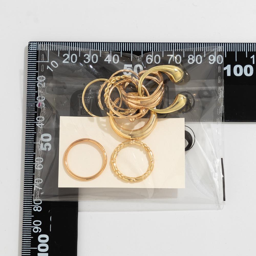 Gładka powierzchnia Otwarty pierścień Metalowy pierścień z teksturą Zestaw modnych pierścionków