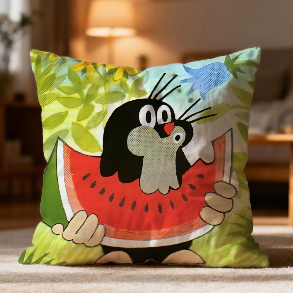 Fashion T-Tthe Little Mole Cushion Cover Soft Washable Pillow Case Multi-Scene For Couch Bed Travel Office Use