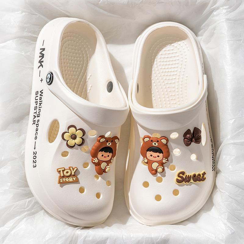 DIY cartoon gaten schoenen dames zomerkleding coole slippers studenten dikke zool antislip EVA sandalen