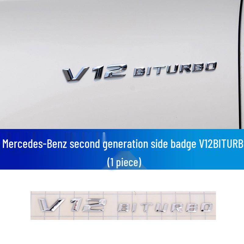 Эмблема V8 Biturbo Модифицированная V12 Боковая Литеры Автомобиля Объем Двигателя