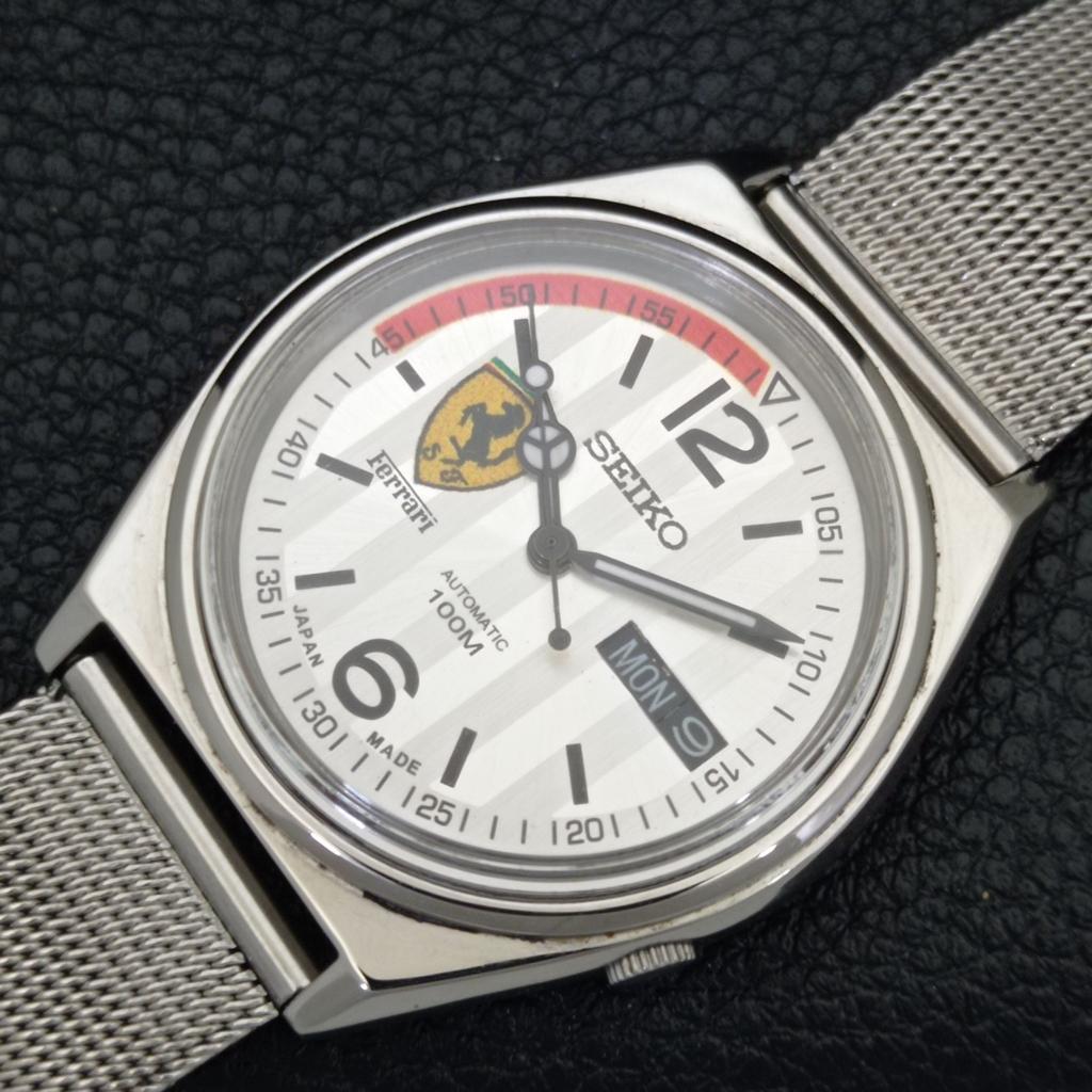AUTOMATIC VINTAGE SEIKO JAPAN 7009A MENS FERRARI DIAL WATCH a700522-5