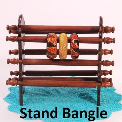 Suporte de Pulseiras de Madeira, Organizador de Pulseiras com 6 Hastes, Porta-Pulseiras - Itens para Presente Tamanho - CxLxA - 13x5x12 Polegadas