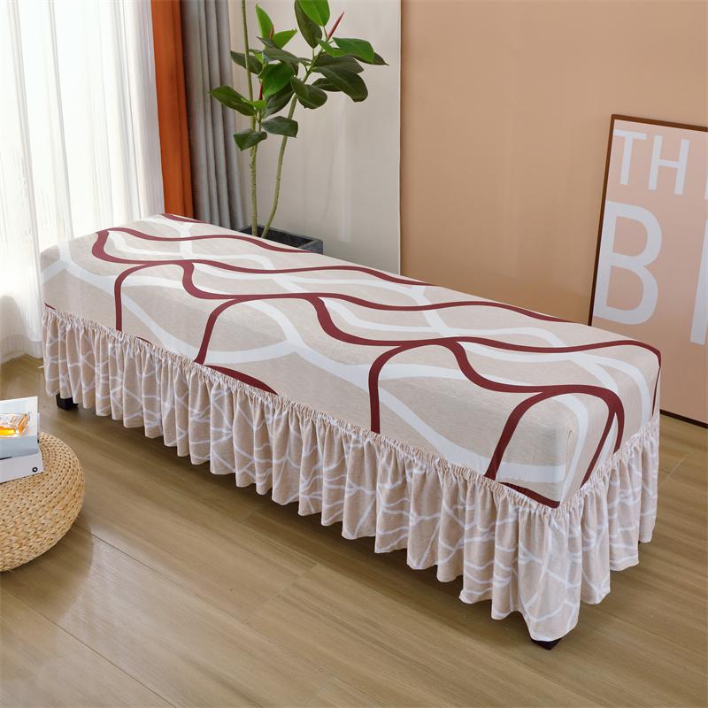 1Pcs Print Piano Bench Cushion Cover Rectangle Stool Covers for Living Room Bedroom