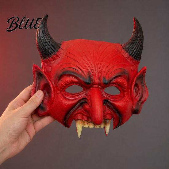 Demon Propgewijs in Vintage Stijl Halloween Schuim Masker Rode Duivel Eng Half Gezicht Donkere Sfeer Decoratie Masker voor Cosplay Kostuum Maskeradefeest