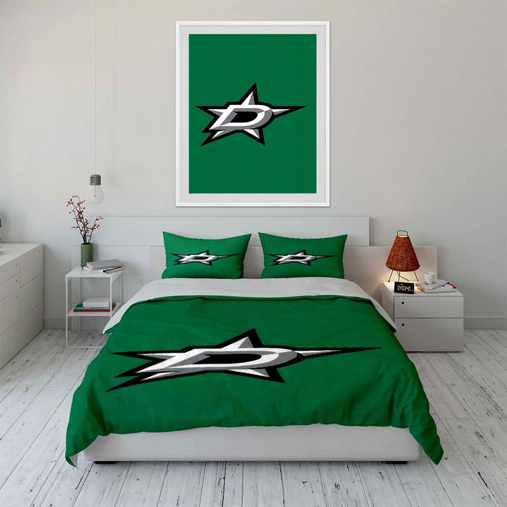 Green Background with D-Star Logo Design Print Bedding Set Duvet Cover Pillowcases (1* Duvet Cover 2* Pillowcases Do Not Include Comforter)