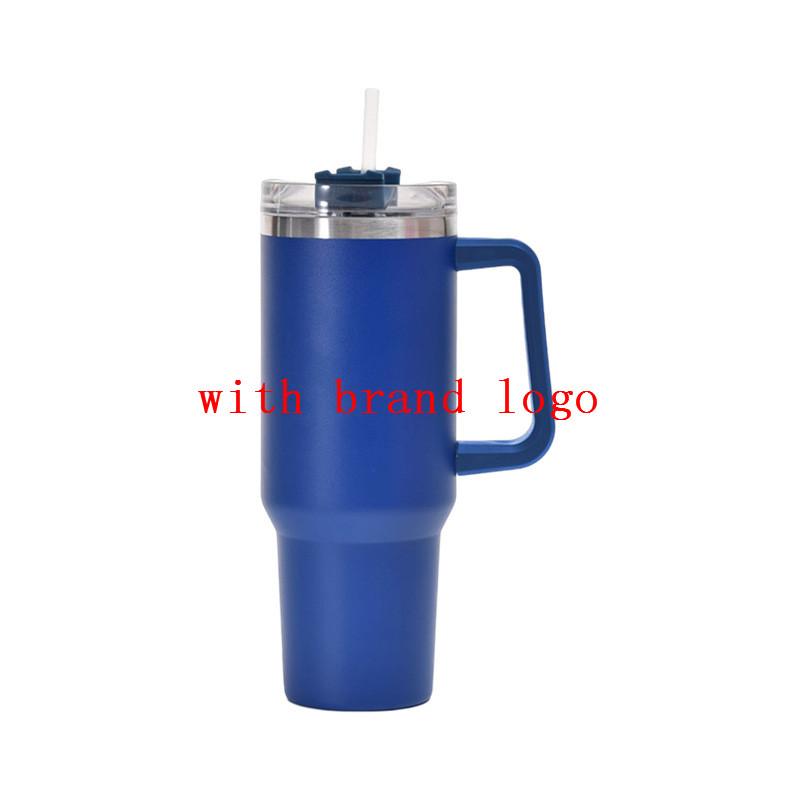 With Logo 40 Oz Tumbler with Handle Insulated Mugs With Lids and Straws Stainless Steel Coffee Tumbler Cups Water