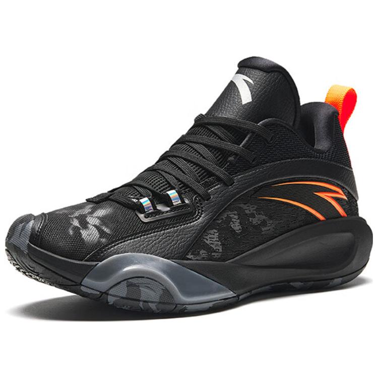 Anta Wind Tunnel 4 Comfortable Non-Slip Wear-Resistant Basketball Shoes Men Sneakers Black 112411605-6