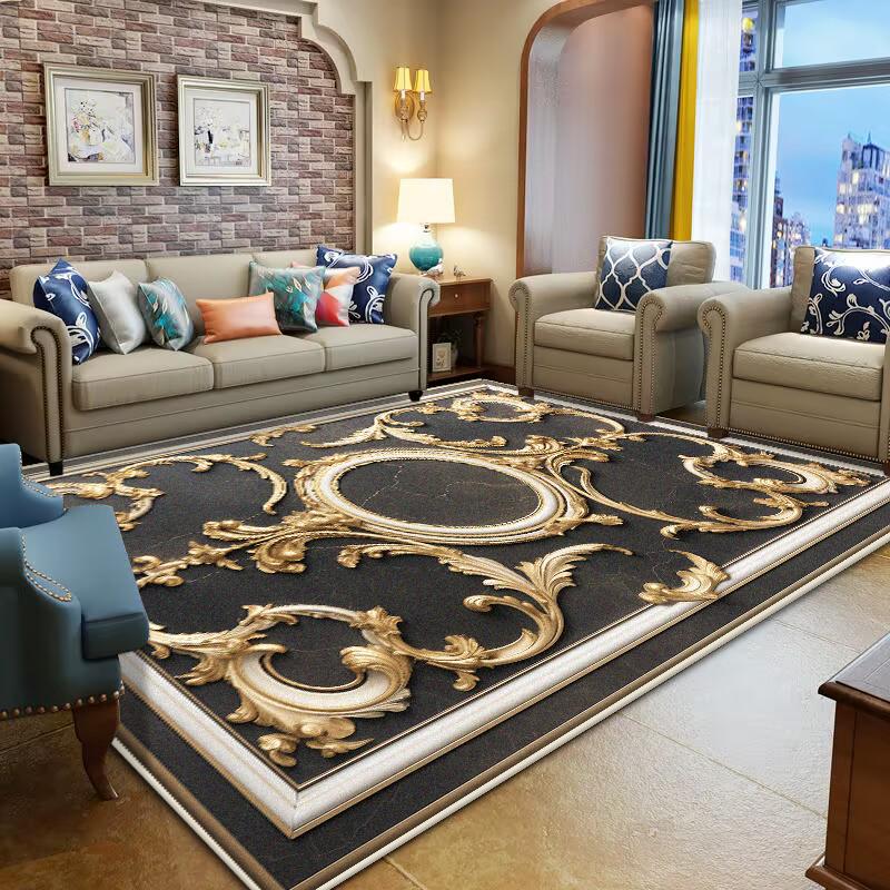 Modern Gold Bedroom Carpet Washable room decoration Light Luxury Large Room Rugs Non-slip Lounge Rug Parlor Coffee Tables Mat