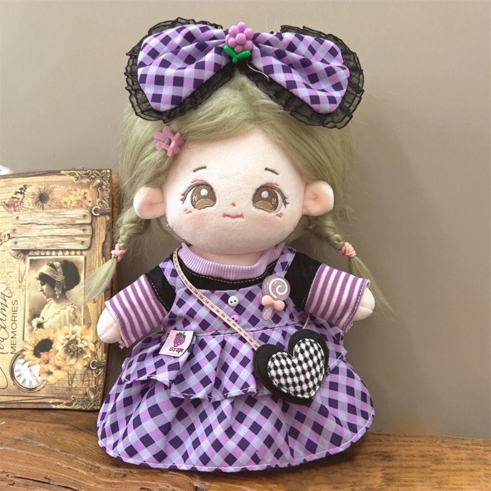 Multicolor Doll Dress Suit 20CM Doll Cap Dress Toy Doll Headwear Dress Set Cotton Stuffed Doll
