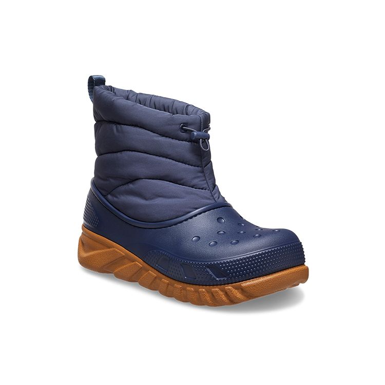 Crocs Duet Max Slip Resistant Comfortable Soft Short Boots Women Boots Navy-Blue 208773-410