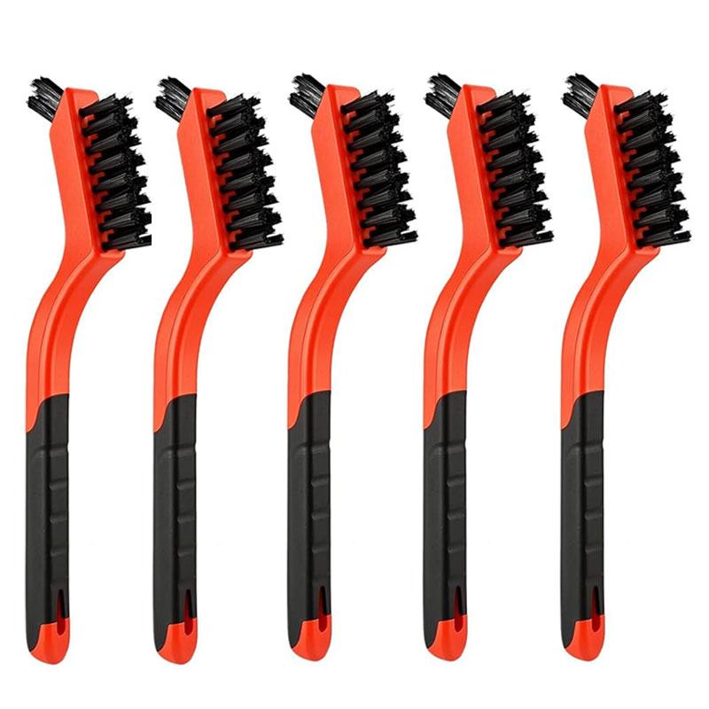 Xiaomi 7 Inches Nylon Bristles Double Wire Brush Polishing Rust Remover Metal Wire Burring Kitchen Cleaning Tool Kitchen Cleaning Brush