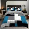 3pcs Blue Black And Gray Plaid Pattern Duvet Cover Set Simple Style Fashionable Pattern Room Decor Single Twin Queen King Size