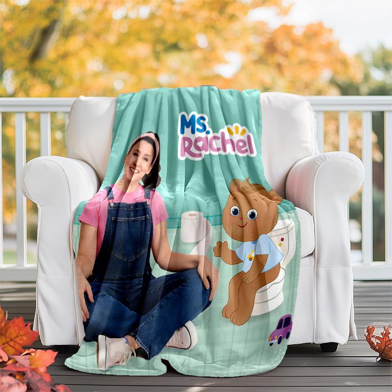 1pc Ms Rachel2 Theme Blanket - Digital Print, Polyester, Cozy for All Seasons, Perfect for Outdoor, Camping, and Travel