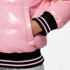 Nike Down Fill Logo Print Shiny Hooded Jacket Kids Jackets Pink DB7075-654