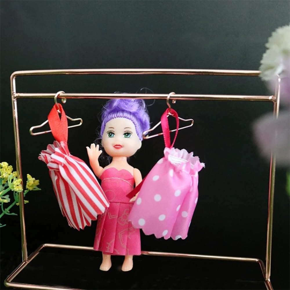SANJAOYEE Doll 40mm Miniature Clothes Hanger Clothing Accessory for Doll BJD Doll Cute Hangers, 10-Piece Set, Rack, Rack, Dress-Up Clothes, Clothes,