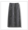 Sequined Woolen High-Waist Straight Skirt for Women
