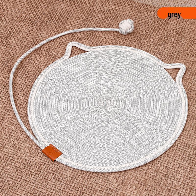 Cotton Rope Cat Scratching Post & Bed: Self-Entertainment Ball, Washable Scratch Pad & Pet Sleeping Mat