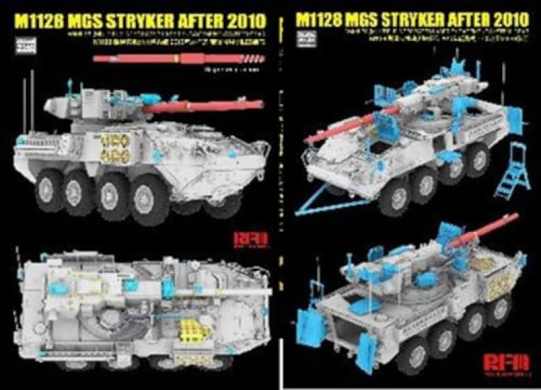 Ryefield Models Scale M1128 Stryker MGS and Later with MILES Plastic Model Kit RFM5148 1/35 (2010 Model) (Combat Vehicle)