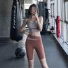 Colorblock High-Waisted Women's Sports Shorts - Summer Fitness Tight Yoga Mid-Length Pants