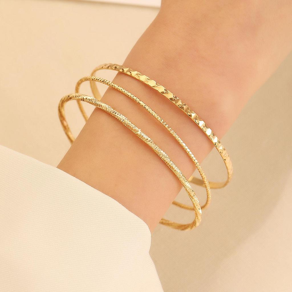Bohemian Ethnic Gold & Silver Bangle Set - Ancient Western Style Jewelry