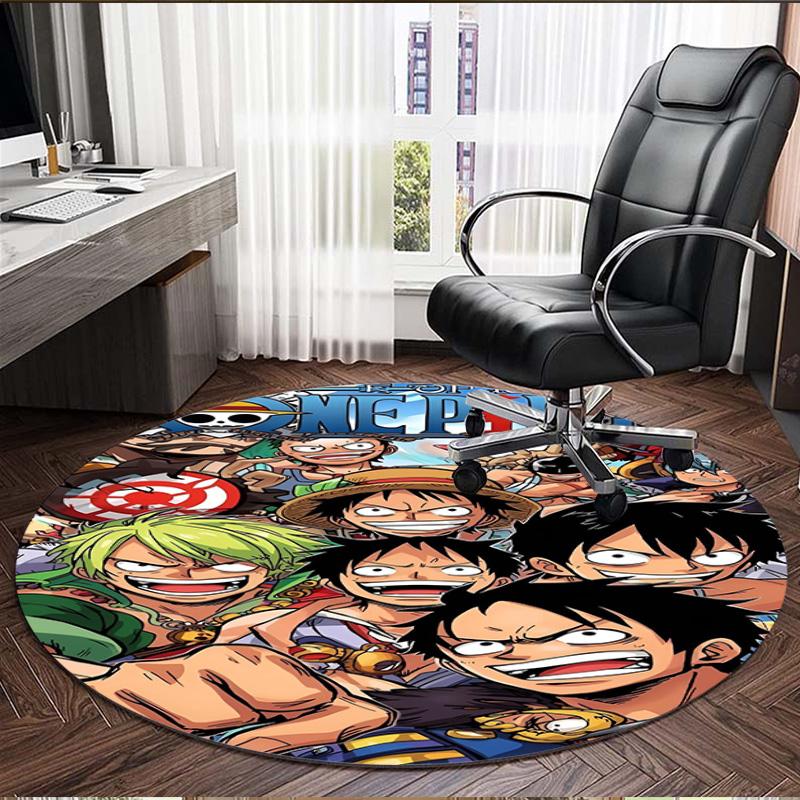 One Piece Print Round Rug, Washable Floor Carpet, For Entryway Dorm Laundry Room Office Study, Home Decor Birthday Christmas Gift