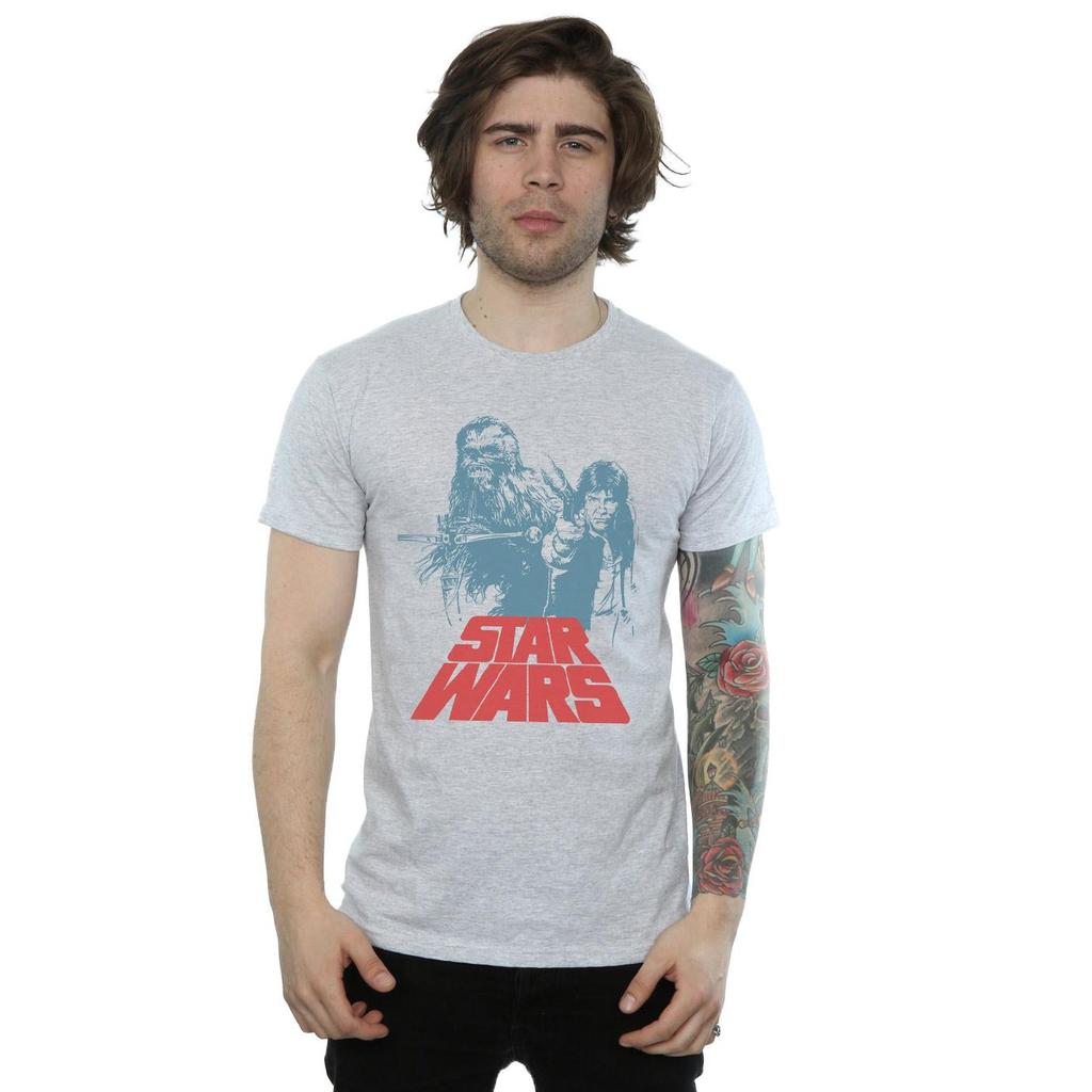 STAR WARS Mens Han Solo Chewie Duet T-Shirt