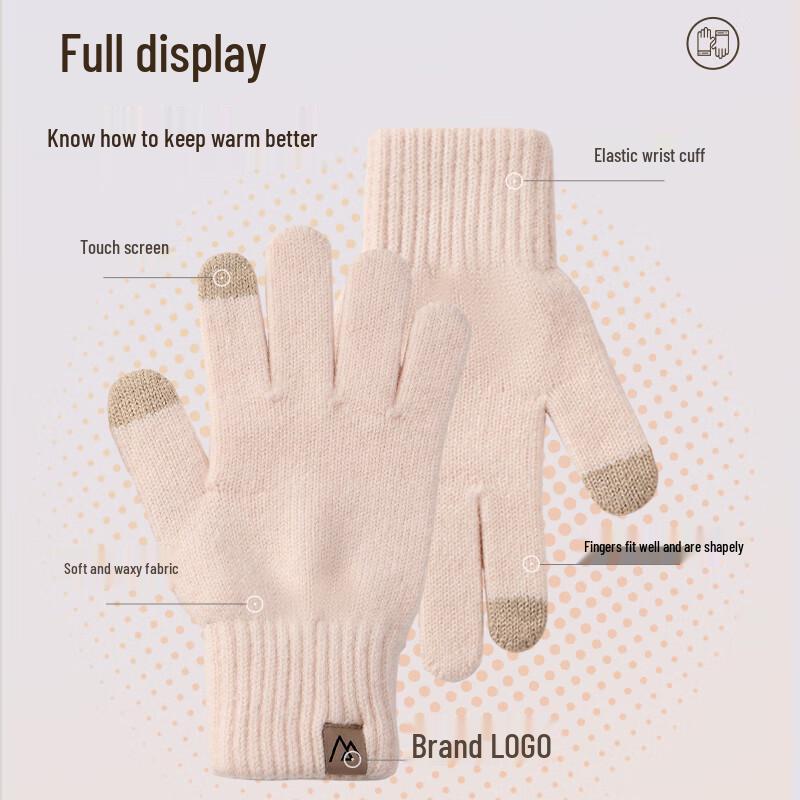 MISSION UV Women's Thickened Wool Knit Gloves