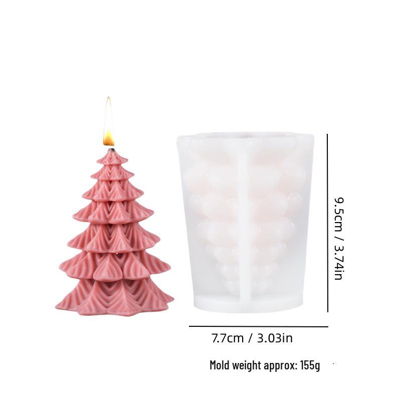 Silikonová forma na svíčku Vánoční strom z cedru pro DIY aromaterapii a sváteční dekoraci