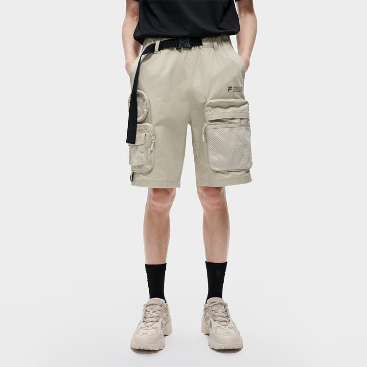 Fila Fusion Street Series Straight Loose Fit Five-Point Shorts Men Shorts Stone-Gray T11M321806F-GY