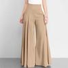 Pantalon large taille haute pour femme, élégant, évasé, décontracté, couleur unie, ample, pour les vacances, nouvelle collection printemps-automne