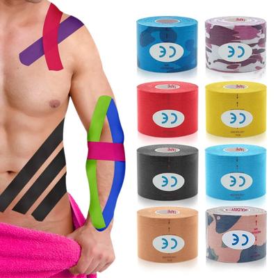 Wytrzymałe i Bezpieczne 5x500cm Sportowe Wodoodporne Taśmy Kinesiologyczne Naklejki Bandaż Atletyczny Ochraniacz do Regeneracji Mięśni Strapping Ulga w Bólu Tenis Siłownia