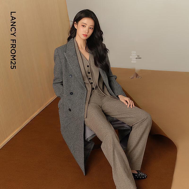 LANCY Wool Blend Double-Breasted Blazer