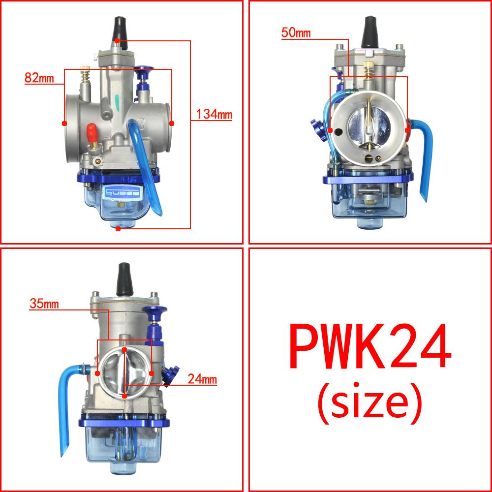 Universal Motorcycle Carburetor PWK 24 26 28 30 32 34 mm For Keihin Koso OKO YZ85 Power Jet 2T 4T Blue Transparent Cover Bowl