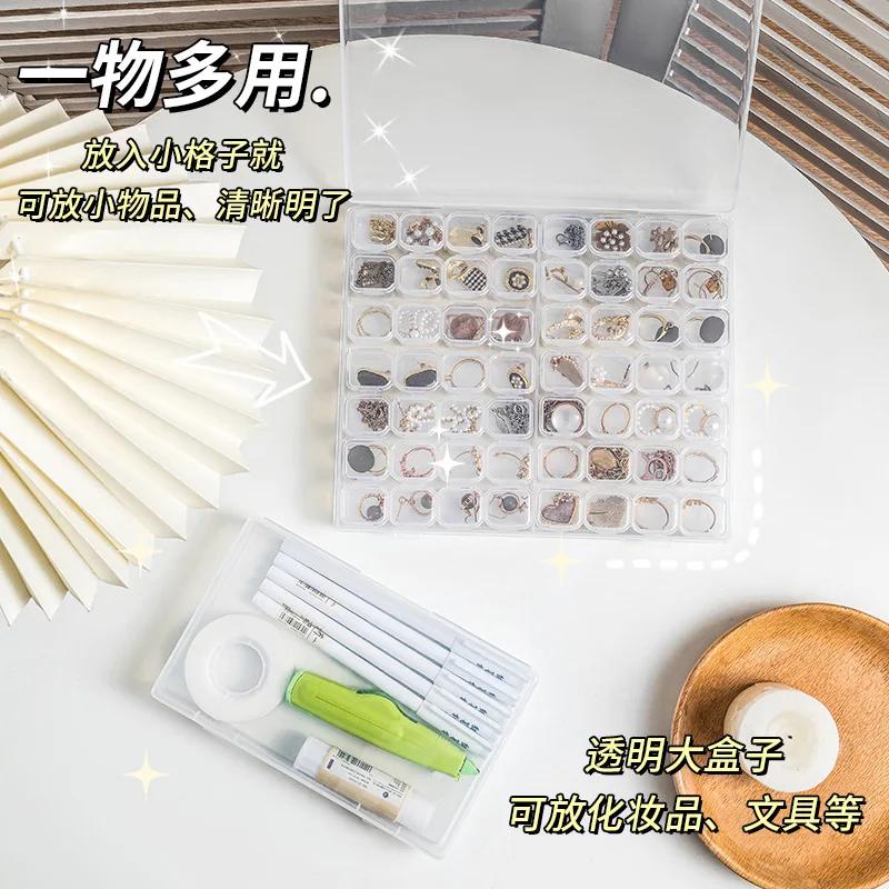 Portable transparent jewelry box earring necklace earring tray storage box small earrings anti-oxidation box