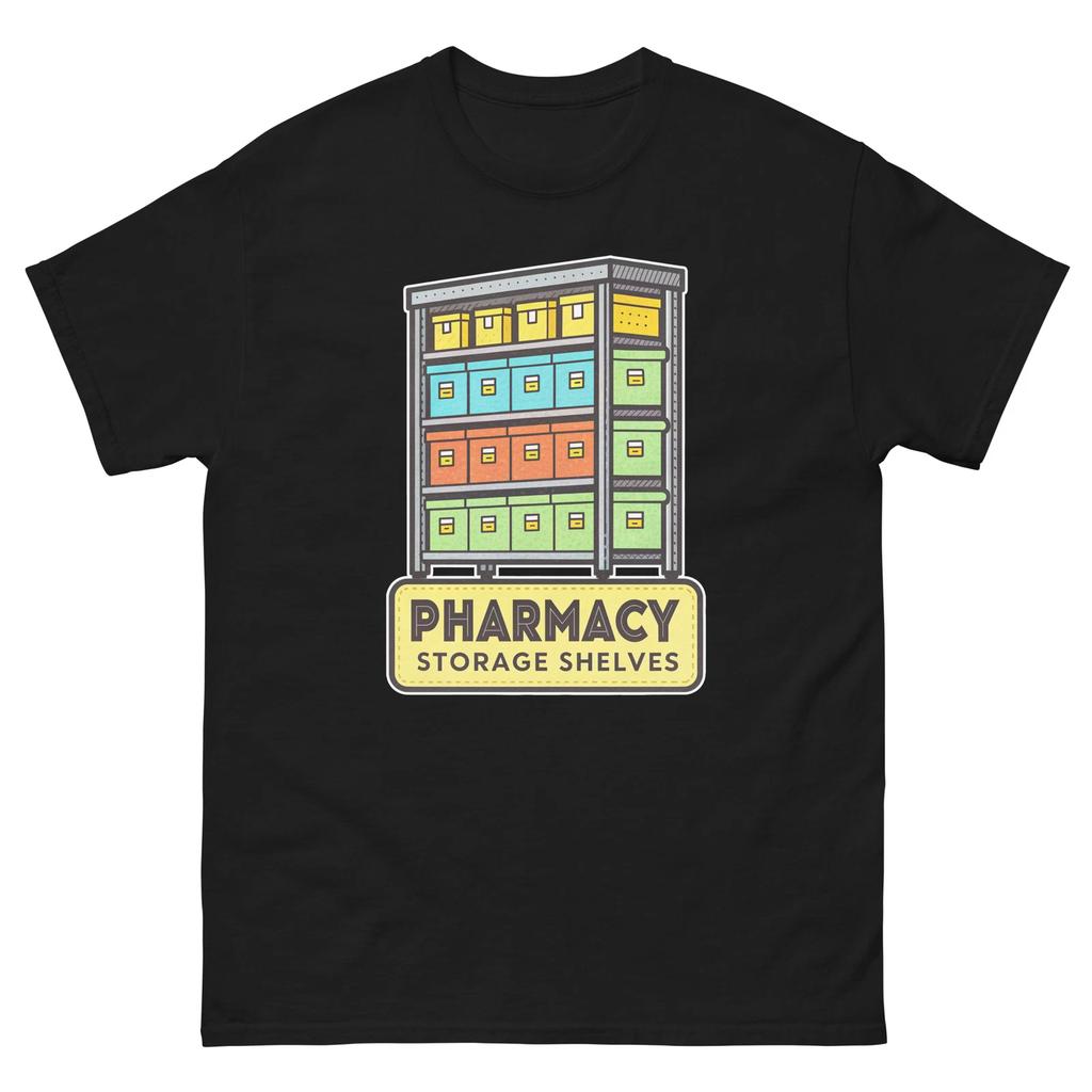 Pharmacy Storage Shelves Hospital Health Medical Safety T-Shirt
