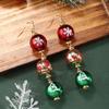 Ręcznie robione kolczyki wiszące z żywicy w kształcie płatka śniegu i renifera na choinkę