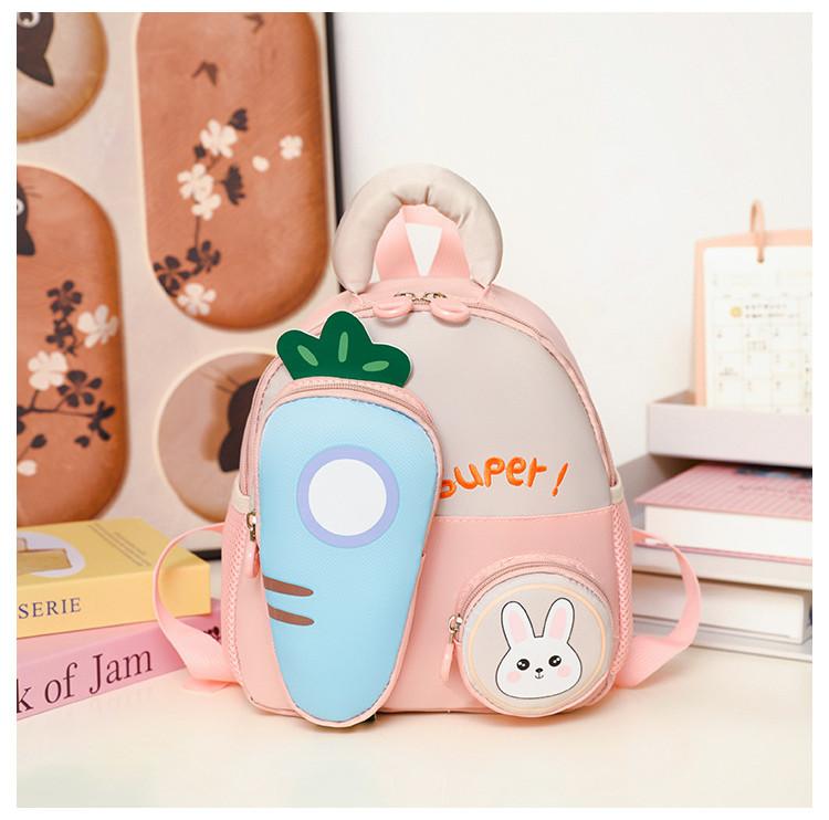 Adorable Anti-lost Carrot Children's Backpack Lightweight Versatile For School Use