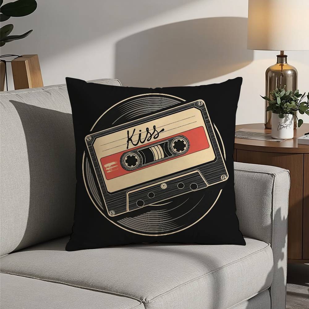 

Vintage cassette music tape Pillow Case 3D Print Polyester Fiber 40*40cm Home Sofa Throw Decoration Festival Gift 12x12in 30x30cm