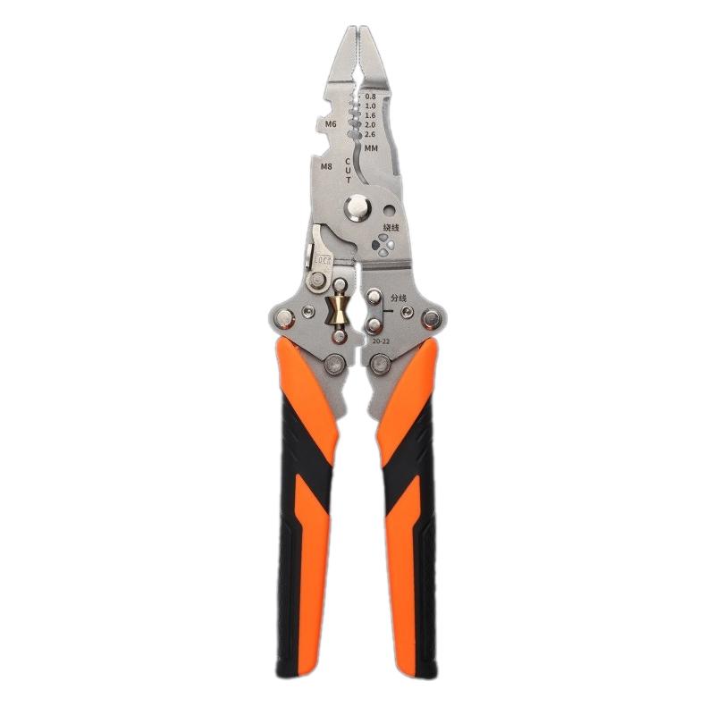 

1pc Wire Stripper Foldable Cable Cutter Stripper Pliers Multifunctional Electrician Hand Tool For Wires Cutting Crimping Winding