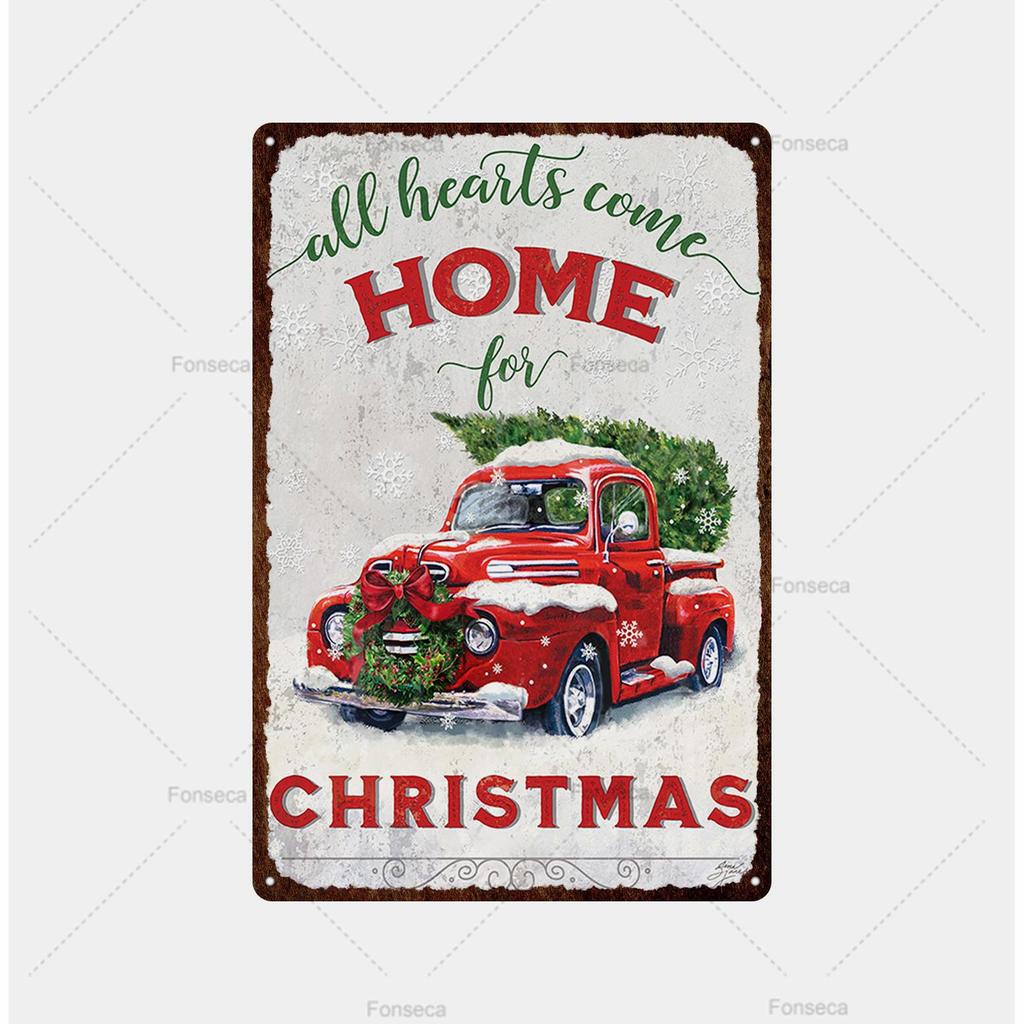 Santa Claus Snow View Metal Sign Vintage Tin Sign Metal Vintage Bar Vintage Wall Decoration Bar Club Metal Poster