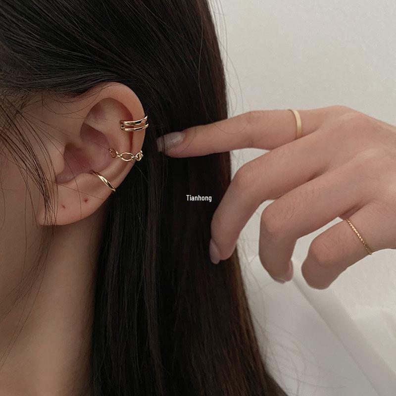 Boucles d'oreilles manchettes d'oreille empilables pour enfants sans piercing pour performance de danse de rue - Bijoux de style hip-hop pour garçons et filles