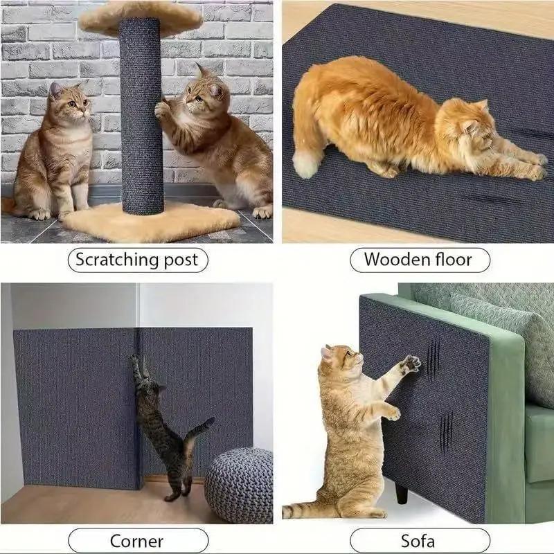 Trimmable Self-Adhesive Cat Scratcher Sofa Protector Cats Scratcher Pad Board Protection Paws Sharpen Crawling Mat Anti Carpet