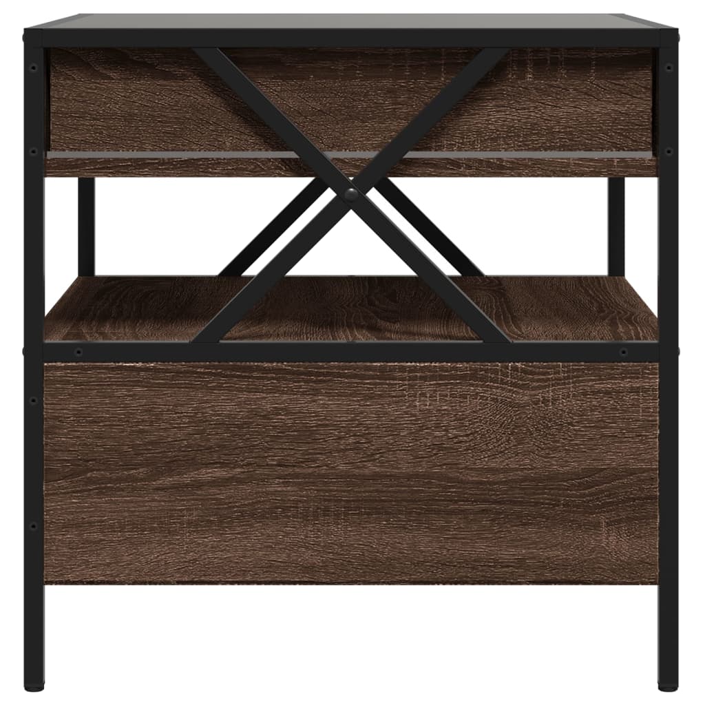 Infinity LED Coffee Table Brown Oak Effect 50x50x51 cm