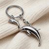 Keychain Pendant Zinc Alloy Dolphin Design Key Chain Easy To Hang Electroplated Metal Key Ring Backpack Car Accessory