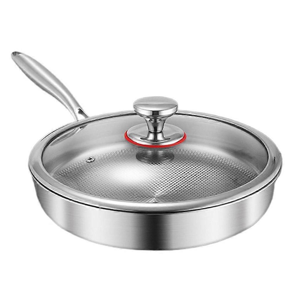 Titan-Antihaft-Pfanne 28CM mit Glasdeckel, Edelstahl-Pfanne für alle Herdarten