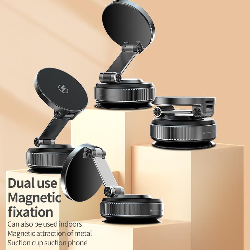 Magnetic Wireless Charger Holder Vacuum Phone Stand for Magsafe iPhone 17-12 Pro Max 360° Adjustable Suction Cup Car Dashboard
