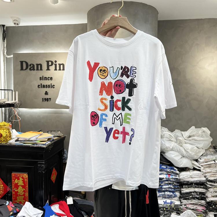 Colorful Letters Smiling Face Print Graffiti Short-sleeved T-shirt for Women In Summer Updated Stylishable Base Blouse