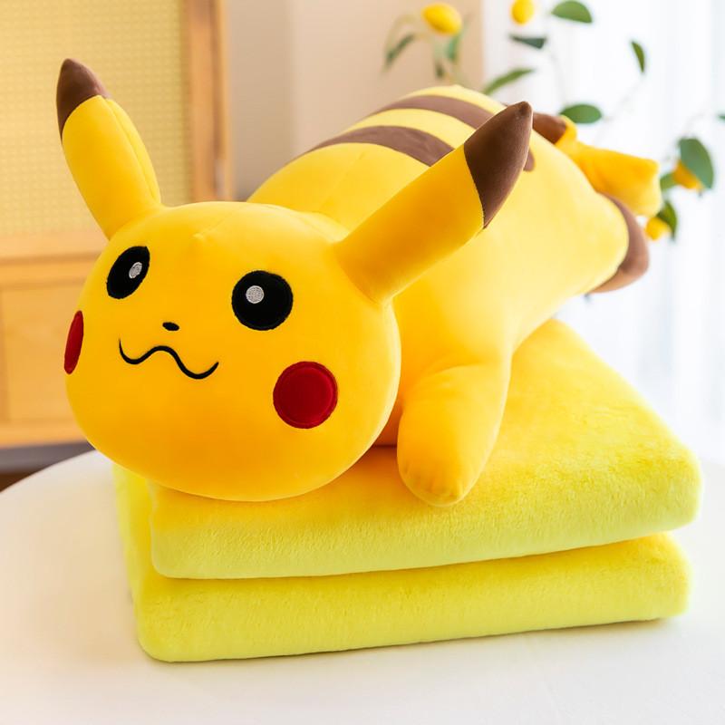 Kissen Cartoon Tier Decken-Set Pikachu Einhorn Schwein Hamster Plüsch Geschenk Spielzeug