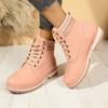 Autumn and winter new pink Martin boots for women, casual shoe size pu leather women's short boots versatile women's shoes
